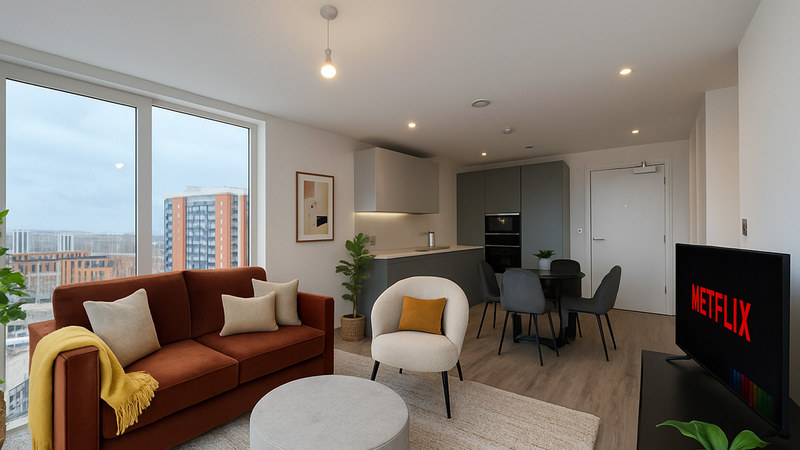 Calm 2-Bed Apartment, Salford, M5, photograph 1